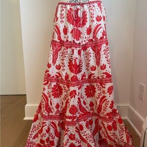 Farm Rio! Red toucan Maxi skirt! Like new only worn once!